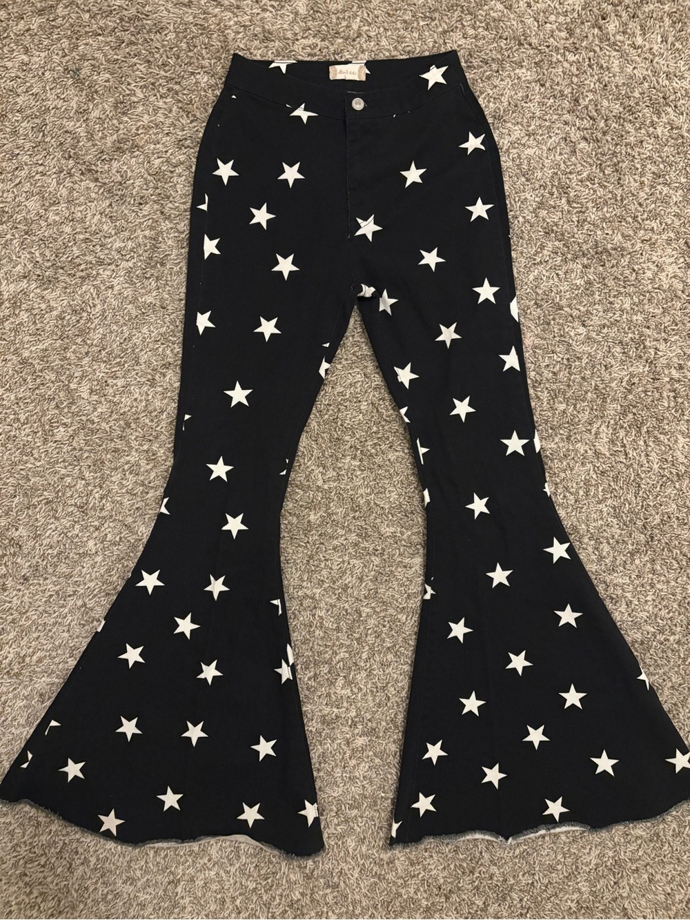 Altar'd State Black Star Print Flare Joggers